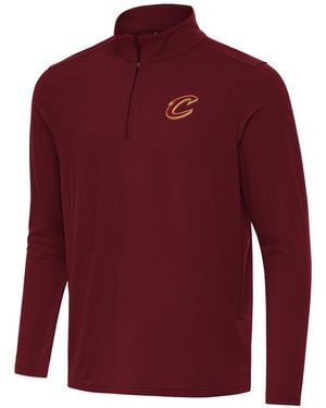 Antigua Cleveland Cavaliers Intent Quarter-zip Top - Red