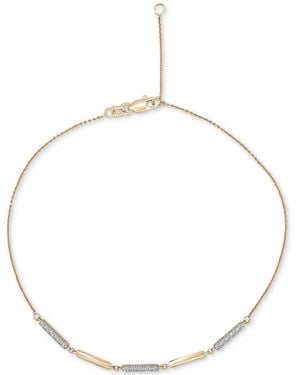 Wrapped in Love Diamond & Polished Bar Ankle Bracelet (1/6 Ct. T.w. - Metallic