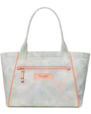 Kate Spade Dash Hidden Garden Large Canvas Tote Bag - Gray