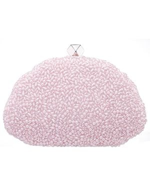 Nina Hera Beaded Shell Shaped Small Clutch Handbag - Pink