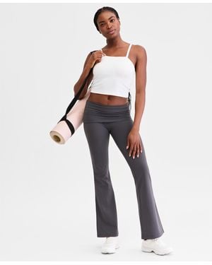ID Ideology Studio Foldover Waist Flare leggings - White