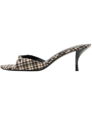 Mango Plaid Kitten-heel Sandals - White