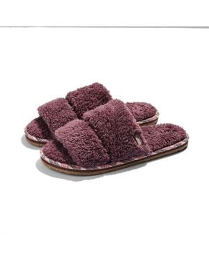 feel good S Equinox Sherpa Double Strap Slippers / House Shoes - Purple