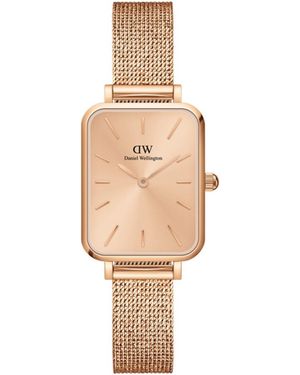 Daniel Wellington Quadro Unitone Rose Gold-tone Stainless Steel Watch 20 X 26mm - White