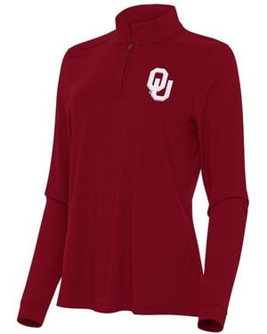Antigua Oklahoma Sooners Intent Quarter-zip Top - Red