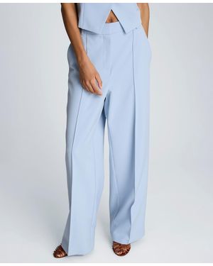 Kenneth Cole Pintuck Wide Leg Pants - Blue