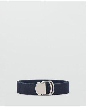 Mango Leather Mixed Belt - Blue