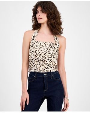 INC International Concepts Printed Wide Halterneck Top - Blue