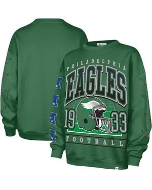 '47 Philadelphia Eagles Go Big Oversized Pullover Sweatshirt - Green