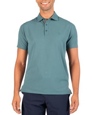 Tailorbyrd Micro Grid Performance Polo - Blue