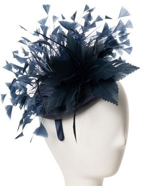 August Accessories Bellissima Large Fascinator Hat - Blue