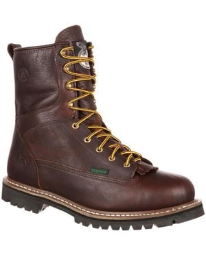Georgia Boot Waterproof Lace-to-toe Work Boot - Brown