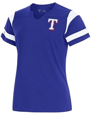 Antigua Texas Rangers Encounter Notch Neck Top - Blue