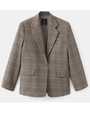 Mango Check Suit Blazer - Brown