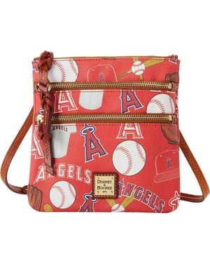 Dooney & Bourke Los Angeles Angels Game Day Triple Zip Crossbody Purse - Red