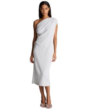 Kenneth Cole One-shoulder Sleeveless Midi Sweater Dress - White