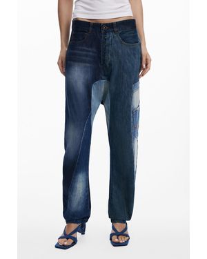Desigual baggy Patch Jeans - Blue