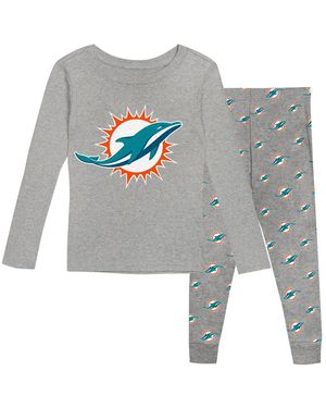 Outerstuff Preschool Miami Dolphins Long Sleeve T-shirt And Pants Sleep Set - Gray