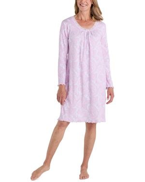 Miss Elaine Missi Elaine Soft Paisley-print Nightgown - Purple