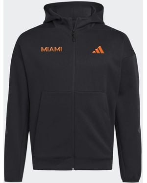 adidas Miami Hurricanes Z.n.e Full-zip Graphic Hoodie - Blue