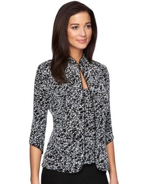 Alex Evenings Printed Jacket And Top Set - Blue