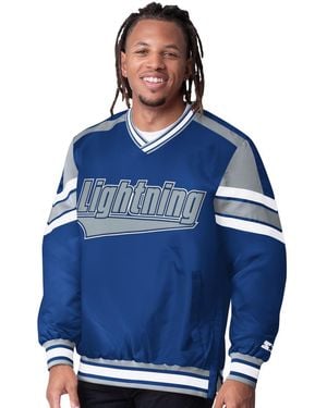 Starter Blue Tampa Bay Lightning Reliever V-neck Pullover Jacket