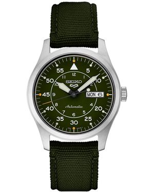 Seiko Automatic 5 Sports Nylon Strap Watch 39mm - Green