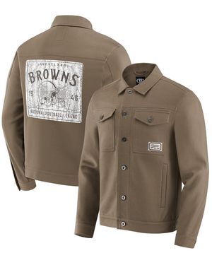 Fanatics Darius Rucker Collection By X Nfl Cleveland S Trucker Full-button Jacket - Brown