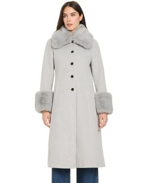 Vince Camuto Single-breasted Maxi Coat - Gray