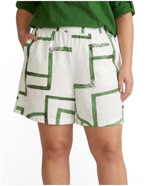 UNIVERSAL STANDARD Plus Size Juniper Linen Easy Pull-on Shorts - Green
