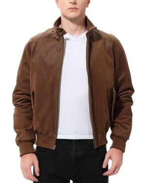 Landing Leathers Men Wwii Distressed Leather Bomber Jacket - Brown