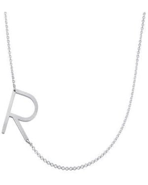 Oak & Luna Sideways Initial Necklace - Black
