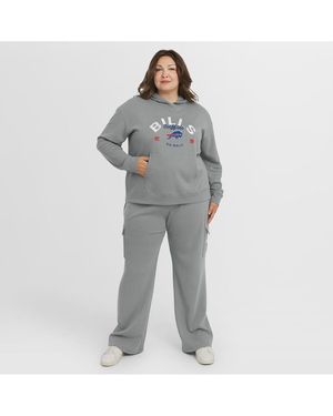 WEAR by Erin Andrews Buffalo Bills Plus Size Waffle-knit Hooded Shirt & Pants Lounge Set - Gray