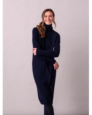 Celtic & Co. Supersoft Midi Turtleneck Dress - Blue