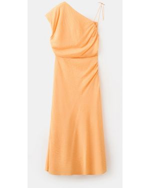 Mango Asymmetrical Bow Detail Dress - Orange