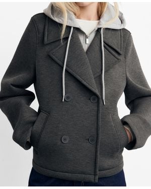 Mango Combined Hooded Jacket - Black