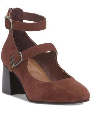 Lucky Brand Cemli Double-strap Mary Jane Block-heel Pumps - Brown