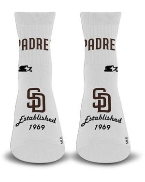 Starter And San Diego Padres Established Stencil Quarter Socks - White
