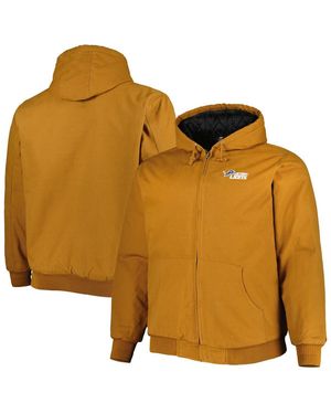 Dunbrooke Detroit Lions Big Tall Dakota Canvas Hoodie Full-zip Jacket - Orange