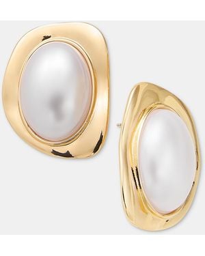 INC International Concepts Faux-pearl Stud Earrings - Metallic