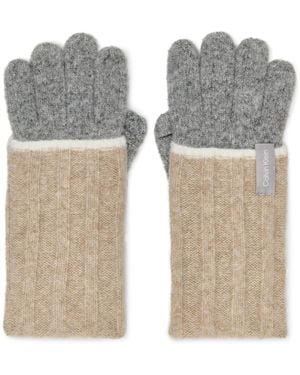Calvin Klein Patchwork Knit Gloves - Gray