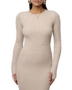 JLUXLABEL Overcast Ribbed Top Reset Ribbed Skirt - Black