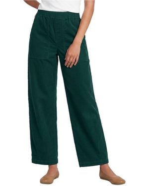 Lands' End Corduroy High Rise Pull On Utility Barrel Leg Pants - Green
