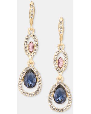 Givenchy Gold-tone Glass Drama Double Drop Earrings - White