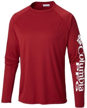 Columbia Pfg Terminal Tackle Upf 50 Quick Dry Shirt - Red