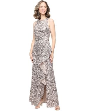 Alex Evenings Petite Sleeveless Corded Ball Gown - White