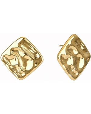 HEYMAEVE Stainless Steel 18k Plated Classic Earrings - Metallic