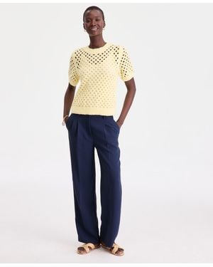 On 34th High-rise Polished Crepe Pleated Wide-leg Pants - Blue