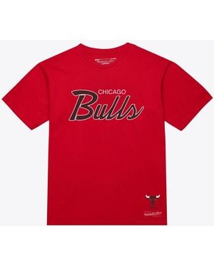 Mitchell & Ness Chicago Bulls Vintage Wordmark Printed Graphics T-shirt - Red