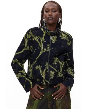 Desigual Flocked Printed Jacket - Black